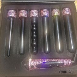 Swarovski Crystal 6 in 1 interchangeable curling wand Barrel Kit