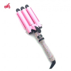 Hair Crimper Three Barrel Curling Iron Wand