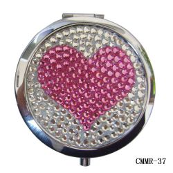 Crystal Round Compact Mirror Pocket Mirror