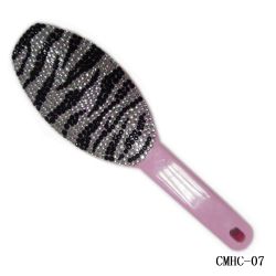 Pink Zebra Crystal Hair Brush-Salon Tools