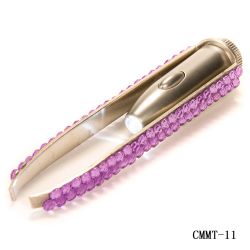 Purple Crystal LED Lighted Eyebrow Tweezers-Beauty Tools